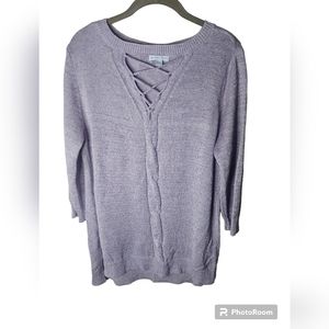 New York and Company women's pink crewneck long-sleeved  sweater size L